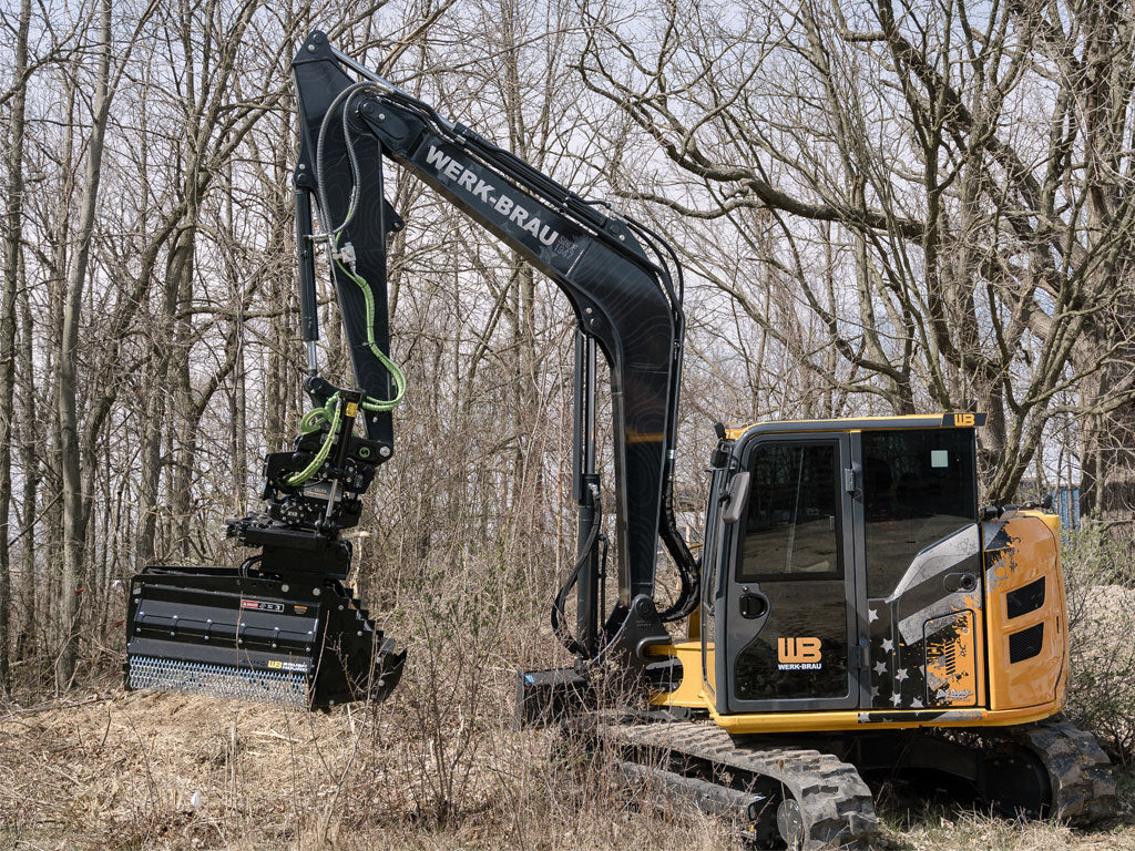 WERK-BRAU Brushhound 30EX Series flail shredder for 8000 to 13000 Lbs. excavators