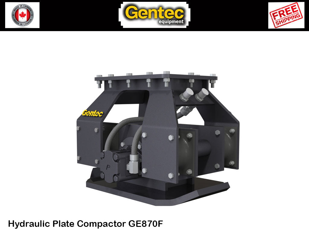 GENTEC GE870F Hydraulic Plate Compactor, 4000-14500 lbs. Excavators