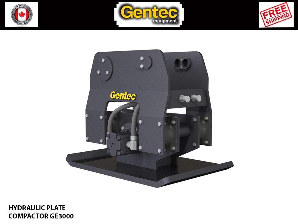 GENTEC GE3000 Hydraulic Plate Compactor, 15,000-33,500 lbs. Excavators