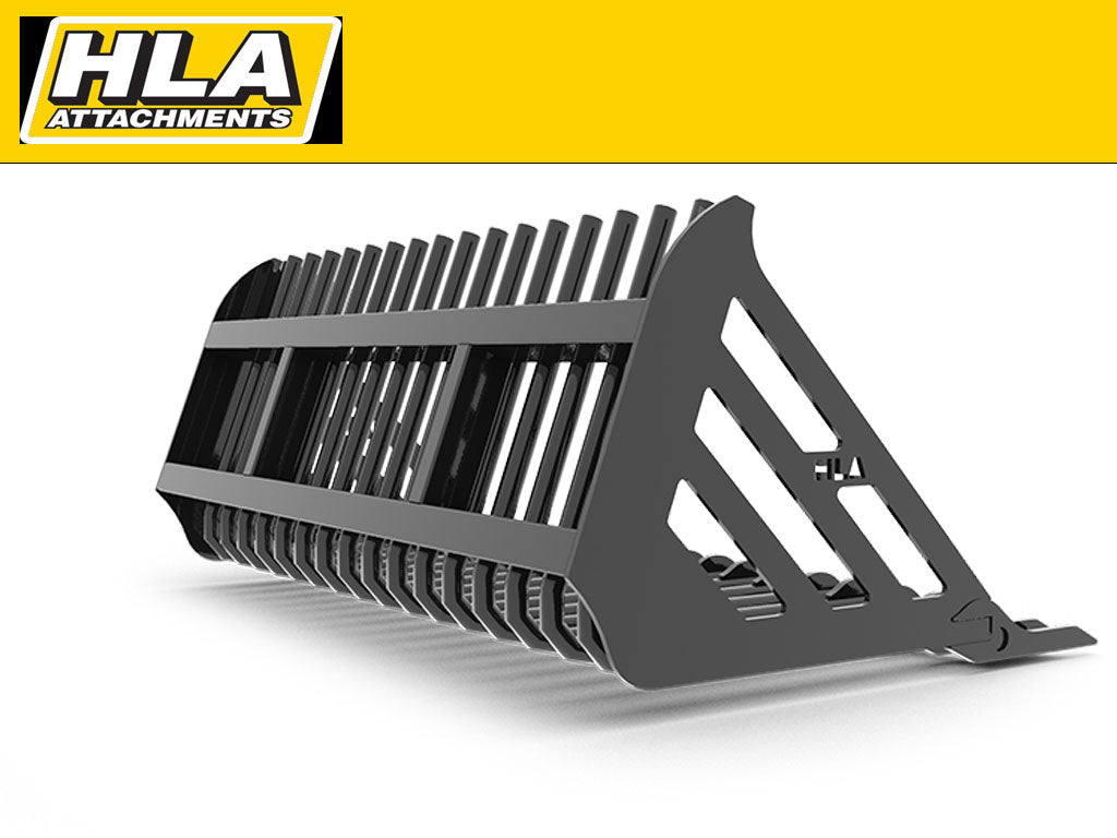 HLA Cucharón para rocas de servicio pesado/horquilla para piedras para minicargadora