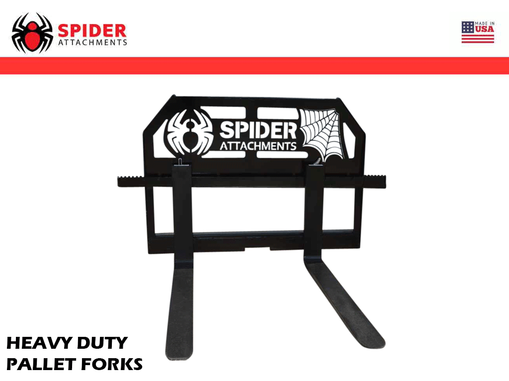SPIDER heavy duty frame pallet forks for skid steer loader