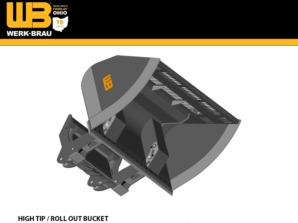 WERKBRAU High Tip / Roll out Bucket for Wheel loaders 20,000 26,000