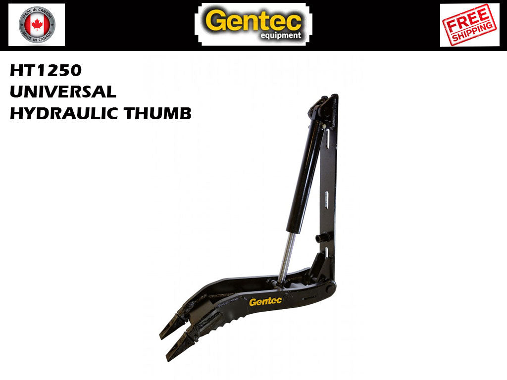 HT1250 Gentec Universal hydraulic excavator thumbs, 22500-39000 lbs excavators