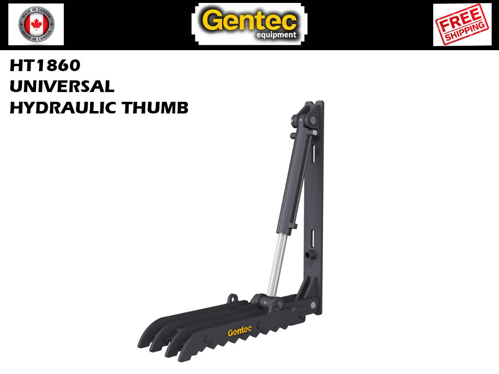 Pulgares de excavadora mecánicos universales HT1860 Gentec, excavadoras de 22500-39000 lbs