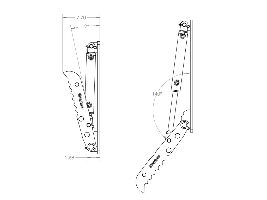 Pulgares de excavadora hidráulica universal HT618 Gentec, excavadoras de 1500-3900 lbs