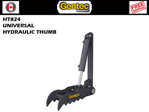 HT824 Gentec Universal hydraulic excavator thumbs, 4000-9900 lbs excavators