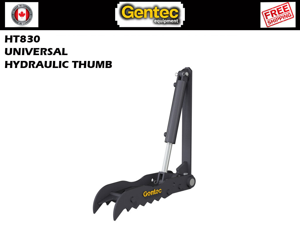 HT830 Gentec Universal hydraulic excavator thumbs, 4000-9900 lbs excavators