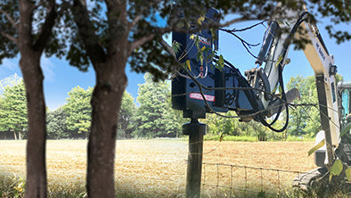 PREMIER PD500E post driver for Mini Excavators 5000-13000 lbs. machines