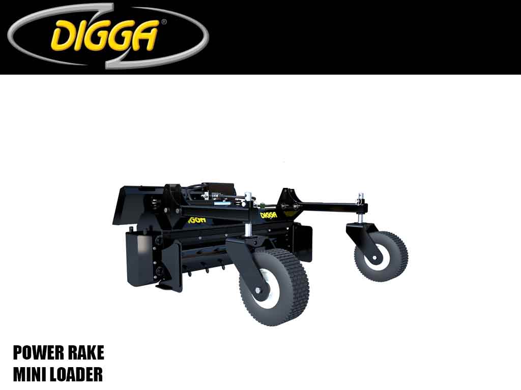 DIGGA Mini Power Rake for mini loaders