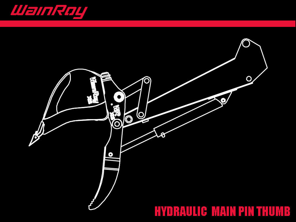 WAIN ROY hydraulic direct main pin thumb for excavators and backhoe loaders