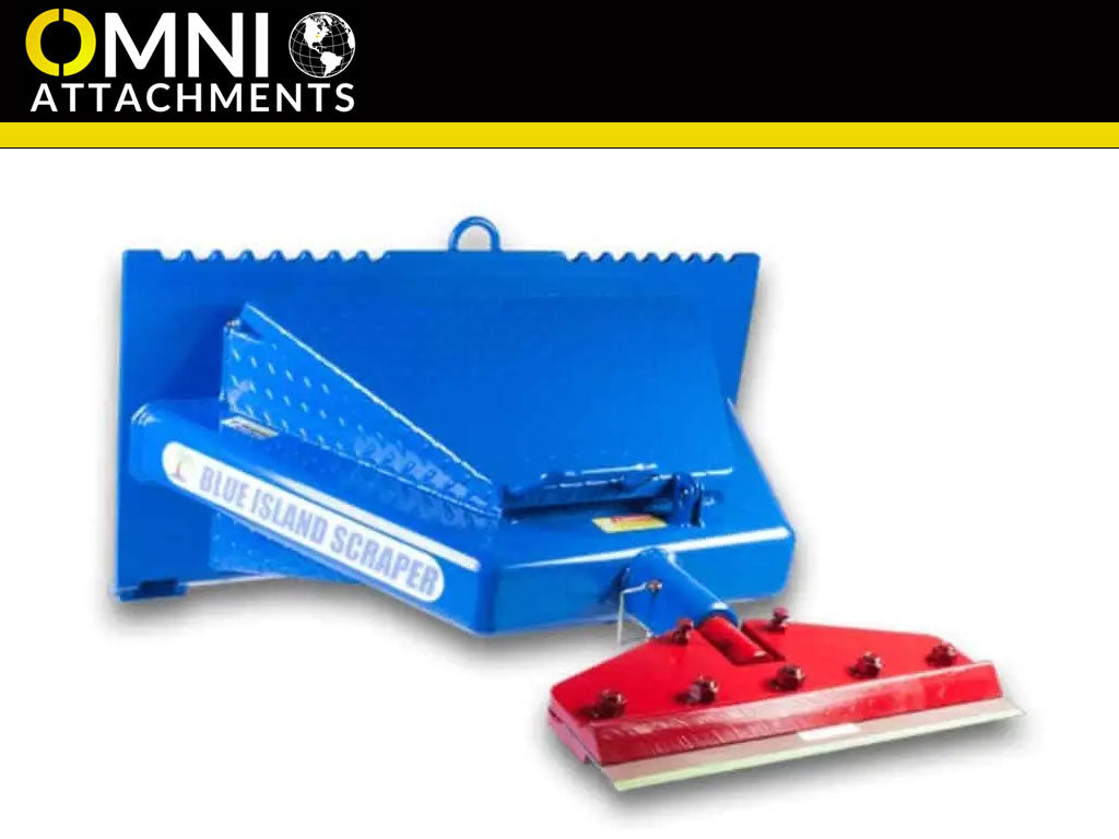 Omni Attachments blue island scraper for mini loader