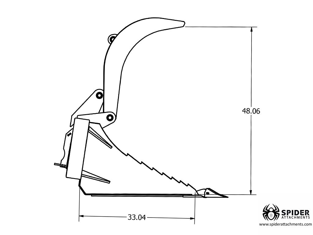 SPIDER ATTACHMENTS Stump bucket for mini loader