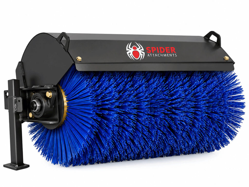 Spider Attachments Mini Skid Steer Angle Broom / Hydraulic and Manual