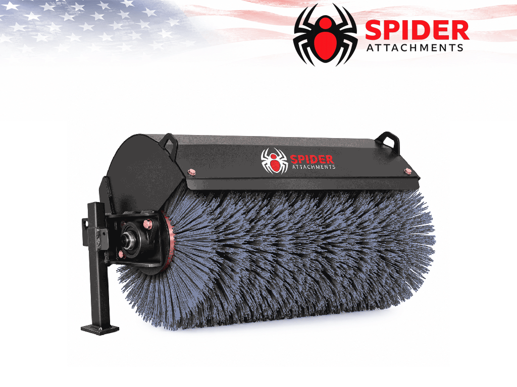 Spider Attachments Mini Skid Steer Angle Broom / Hydraulic and Manual