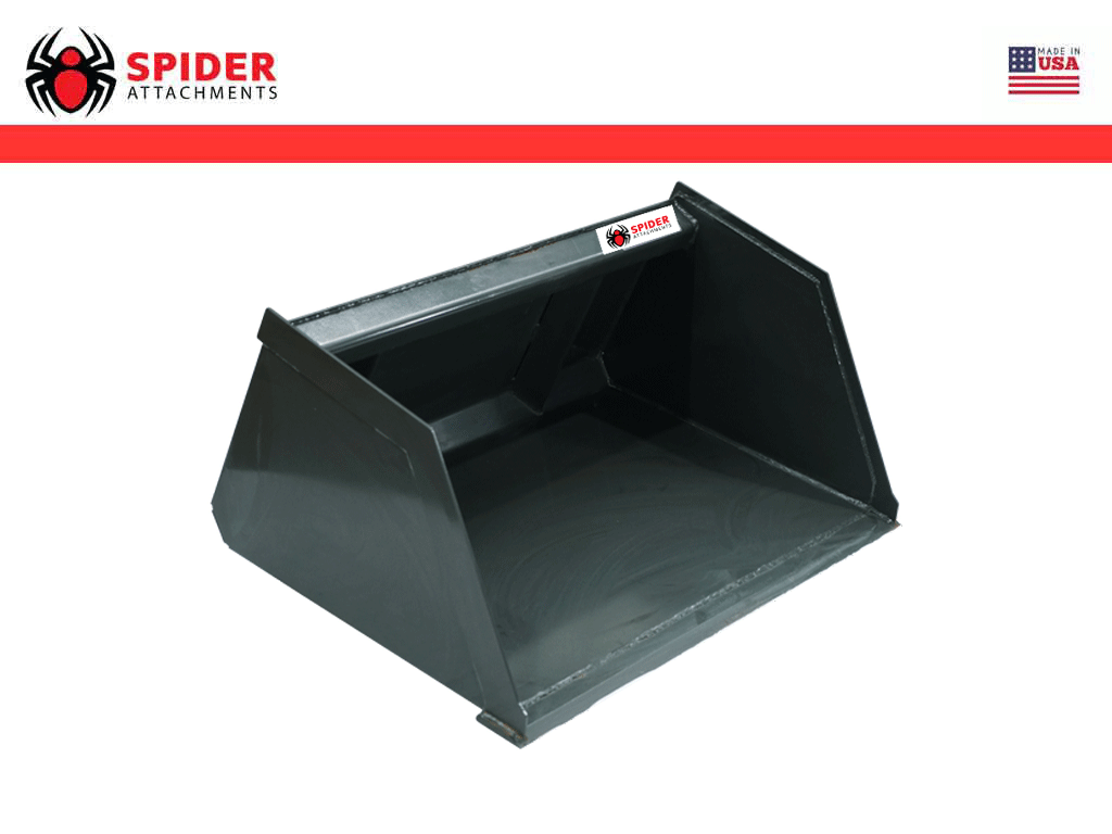 SPIDER ATTACHMENTS Snow and Mulch high capacity bucket for mini loader