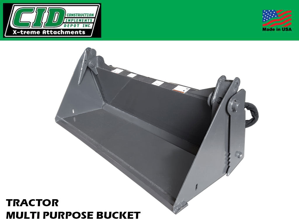 CID 4-IN-1 Buckets for tractors with skid steer coupler