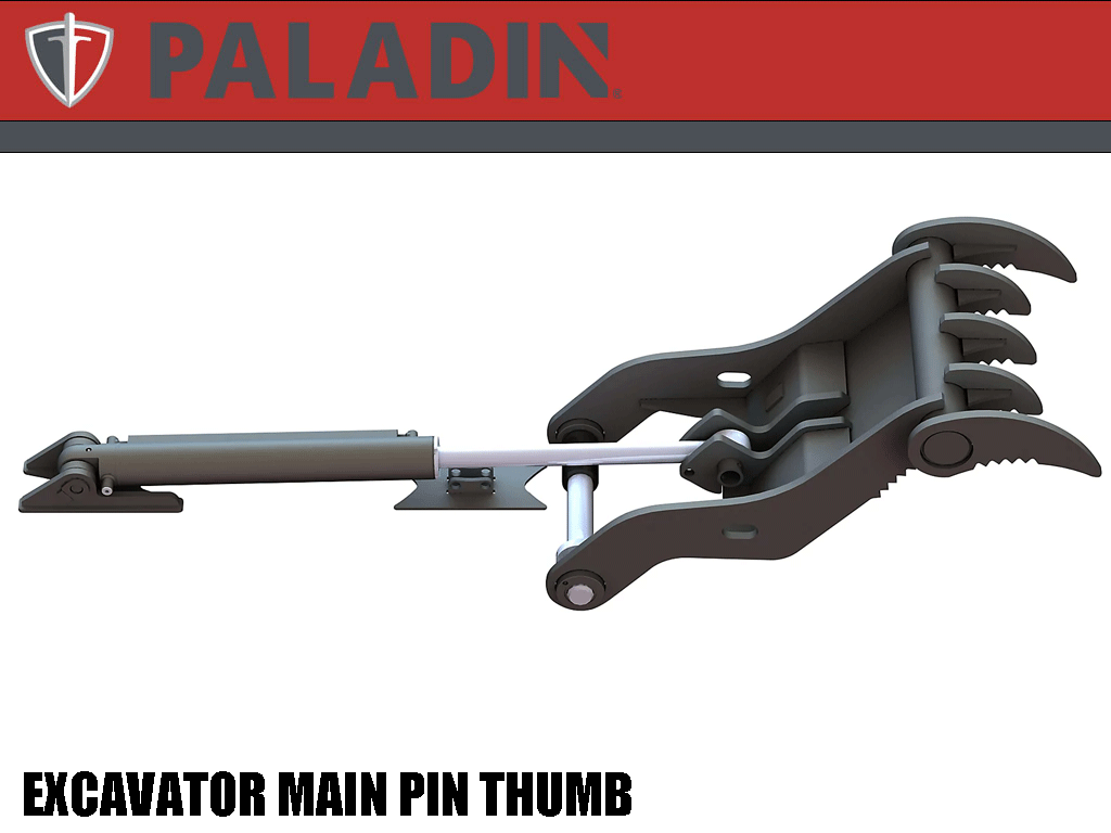Paladin main pin hydraulic thumbs