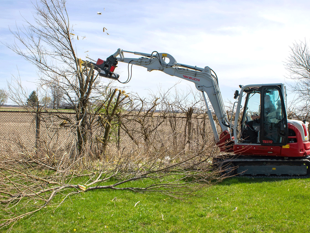Mongo attachments rotary brush cutter for 6000 to 20000 lbs. excavators