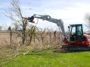 Mongo attachments rotary brush cutter for 6000 to 20000 lbs. excavators