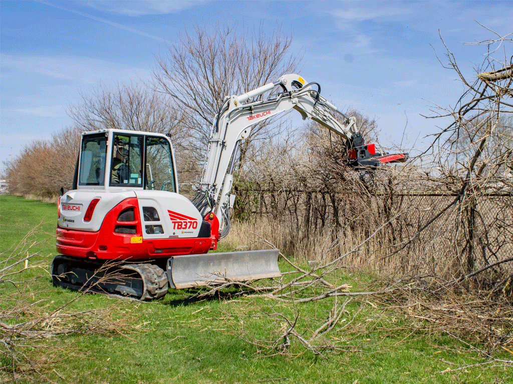 Mongo attachments rotary brush cutter for 6000 to 20000 lbs. excavators