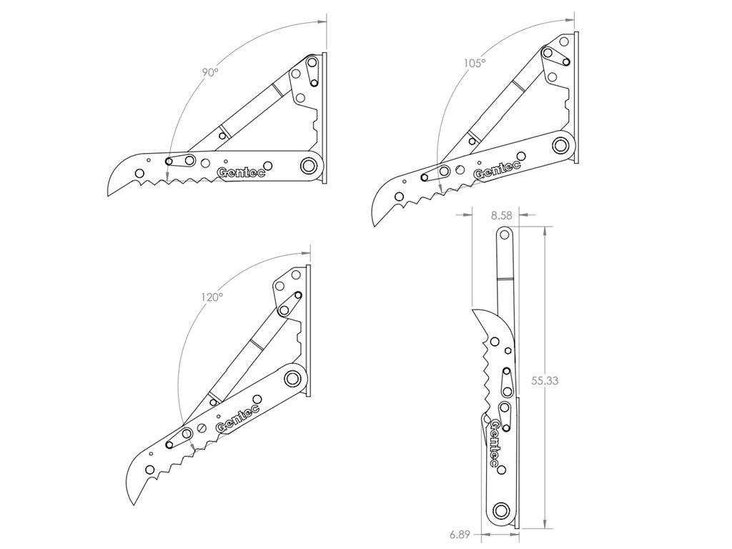 MT1440 Gentec Pulgares de excavadora mecánicos universales, excavadoras de 10000-22000 lbs