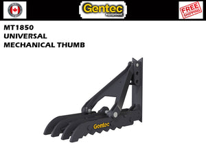 MT1850 Gentec Universal mechanical excavator thumbs, 22500-39000 lbs excavators