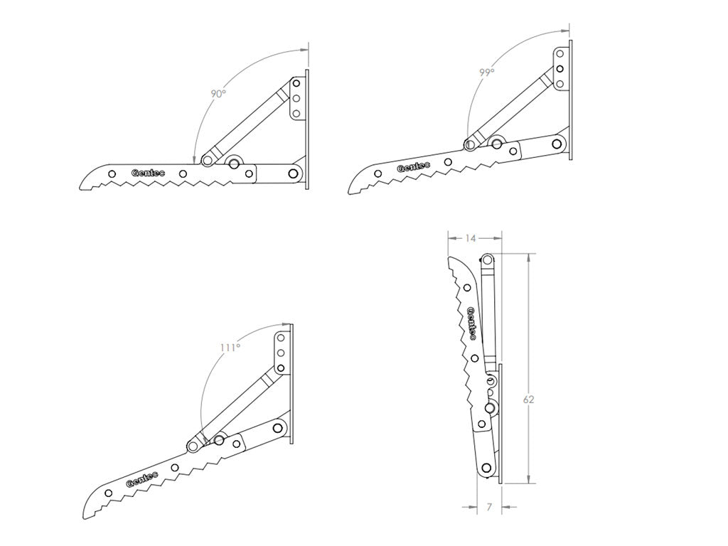 MT2466 Gentec Universal mechanical excavator thumbs, 40000-54000 lbs excavators