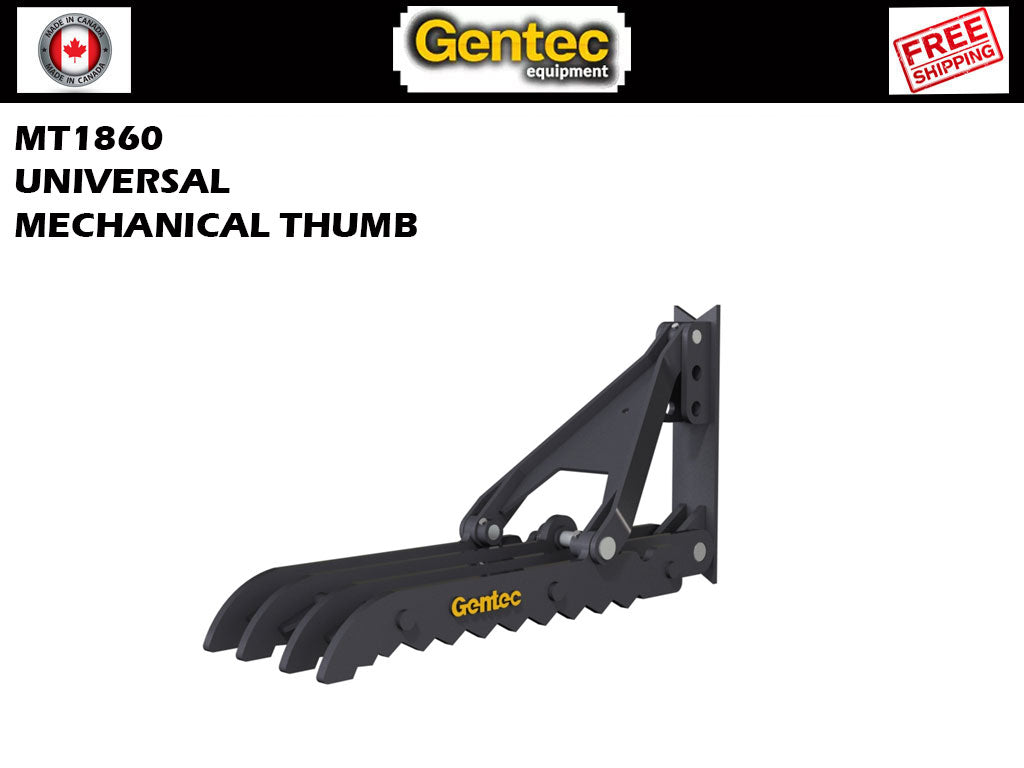 MT2466 Gentec Universal mechanical excavator thumbs, 40000-54000 lbs excavators