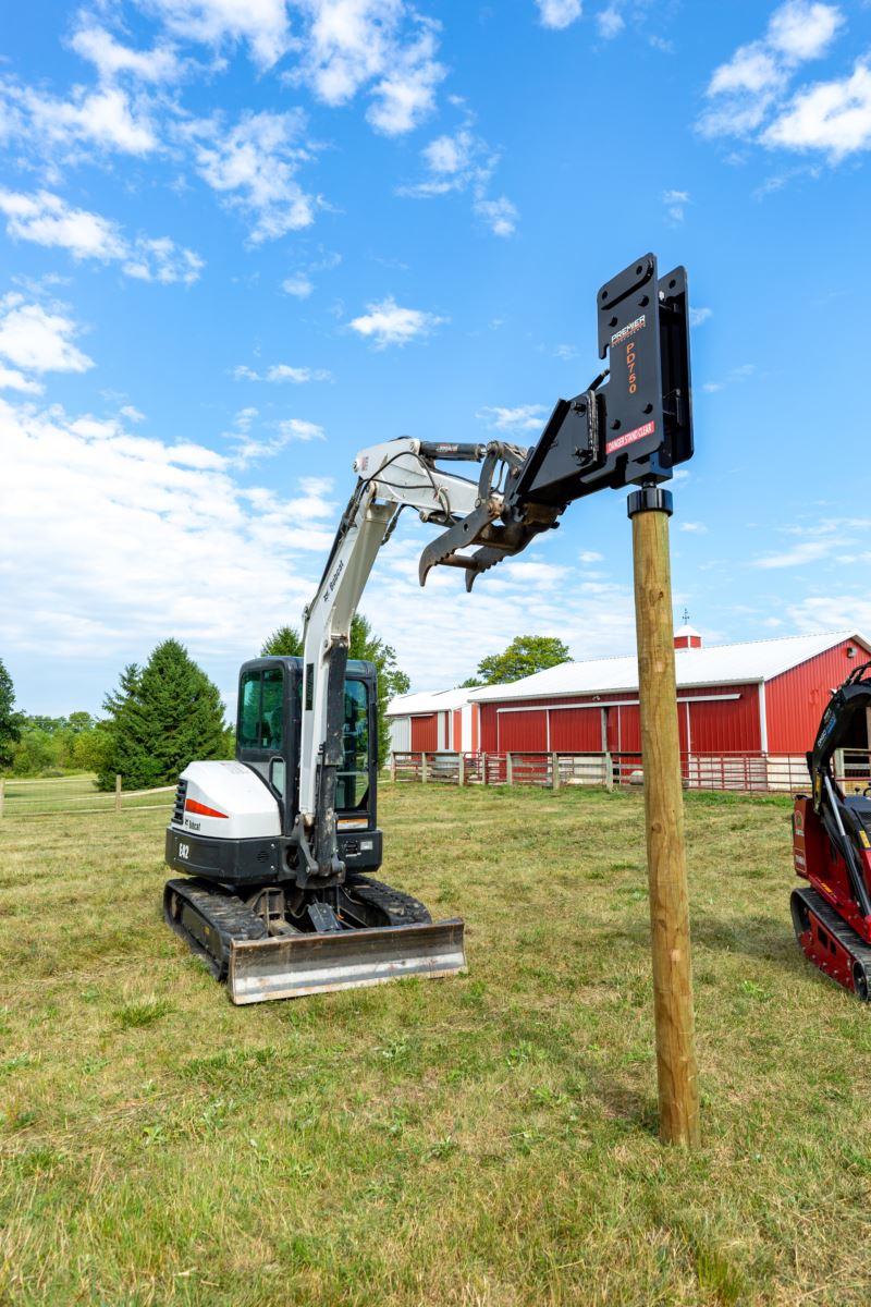 PREMIER PD500E post driver for Mini Excavators 5000-13000 lbs. machines