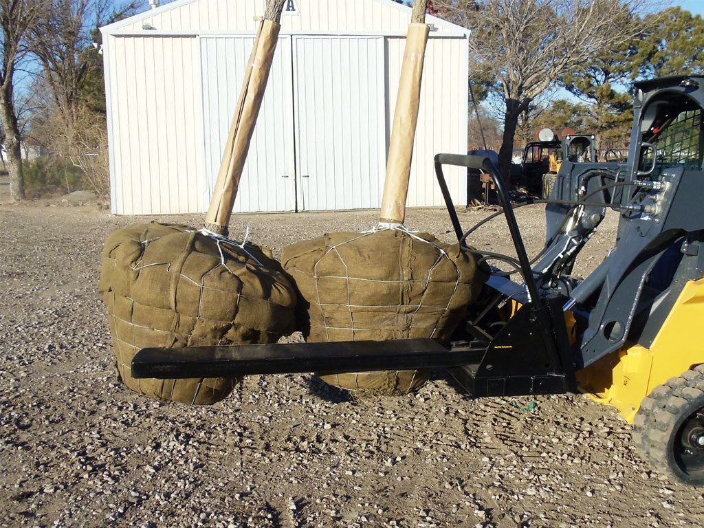 DPM next generation nursery jaw tree forks for machines with universal skid steer coupler