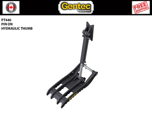 PT440 GENTEC Hydraulic Pin-On Thumb for 25,500lbs to 39,000lbs Excavator - 4 Tines