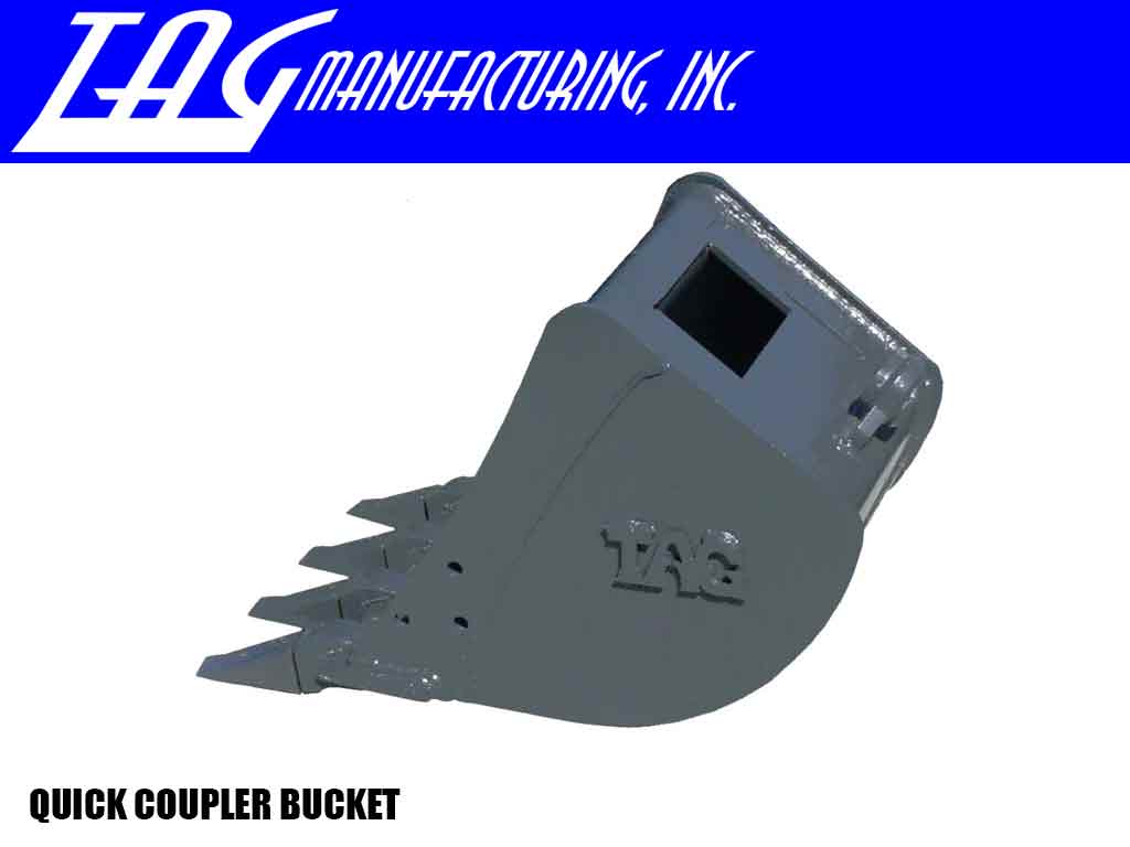 TAG quick coupler Dirt Buckets with 1.75" T-pin for 12,000 - 16,000 lbs. backhoe loaders