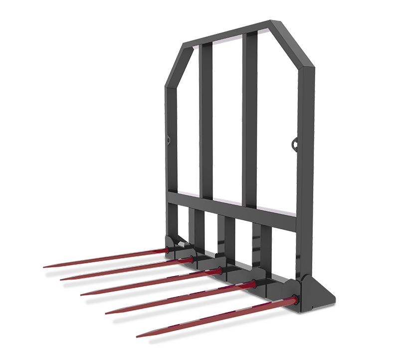 HLA Five Prong Bale Spear and Rigid Frame for Skid Steer