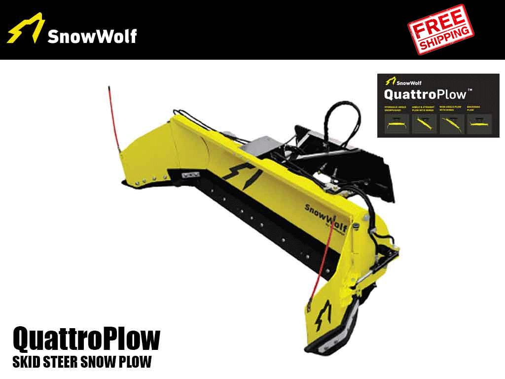 SnowWolf QuattroPlow arado de alas automático para minicargadoras