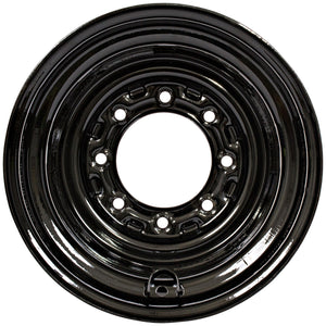 TNT Gloss Black 8 bolt heavy duty rim for 10x16.5 skid steer tires