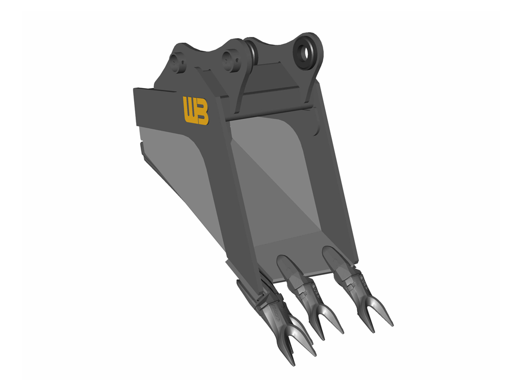 WERK BRAU Reverse V-Line Rock bucket for excavators 68,000 - 105,000 lbs (35 & 40MT)