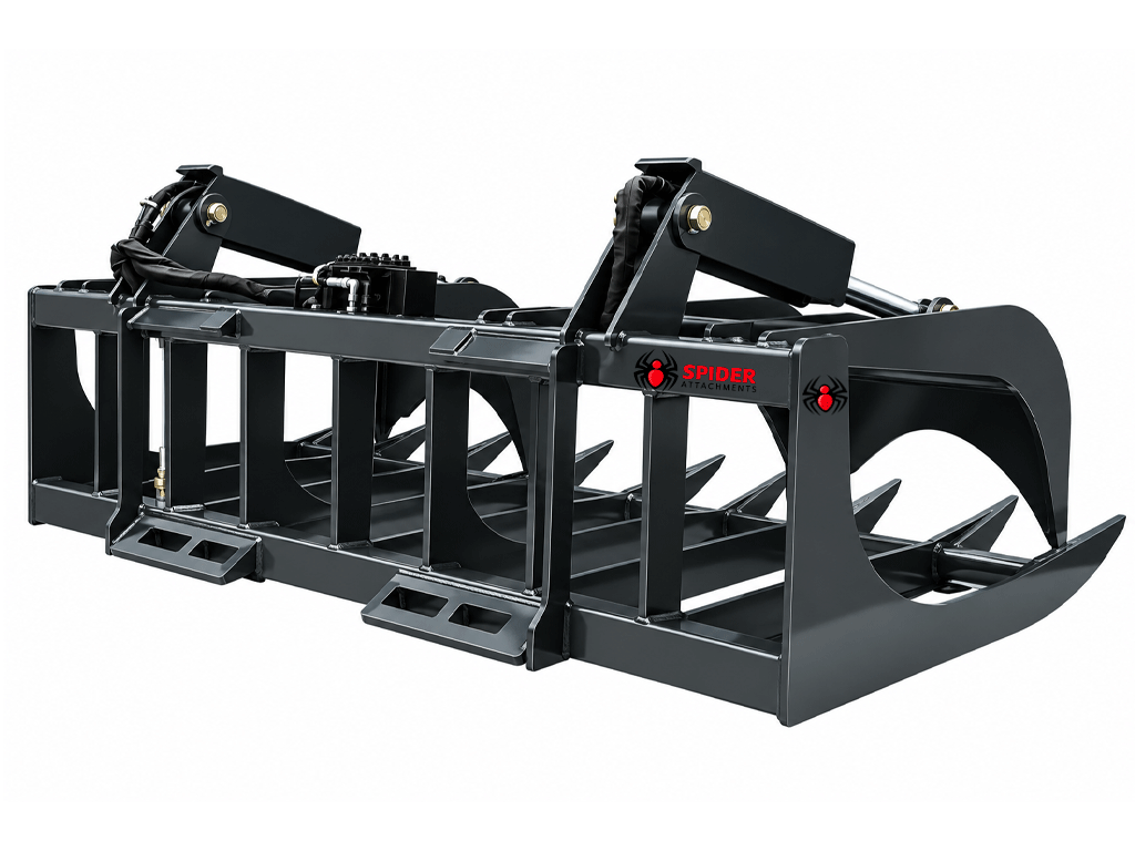Spider Attachments Heavy Duty Root Grapple for Skid Steers | 45–75 HP
