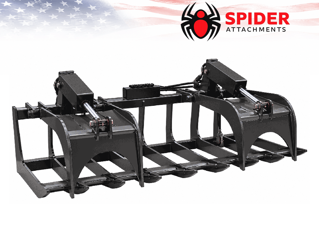 Spider Attachments Heavy Duty Root Grapple for Skid Steers | 45–75 HP