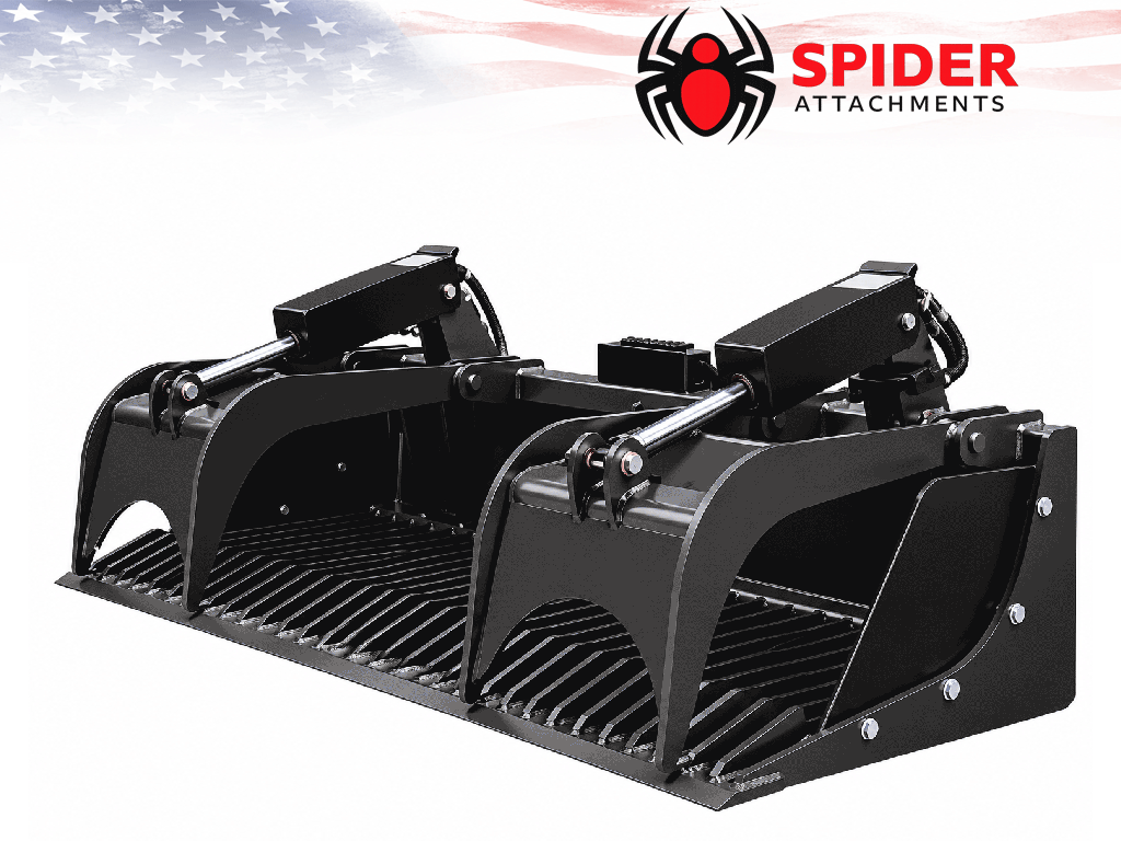 SPIDER ATTACHMENTS Heavy Duty Rock Grapler for skid steer loader