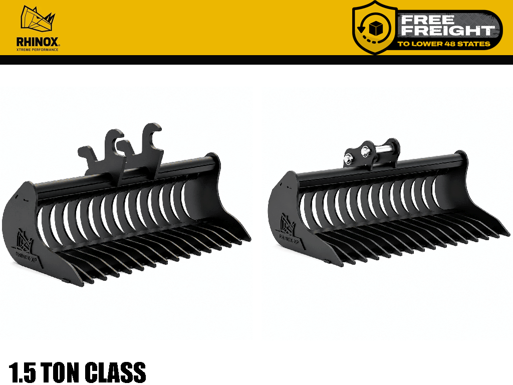 RHINOX RAKE RIDDLE BUCKET 1.5 Ton Class
