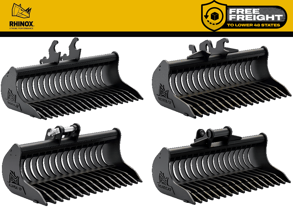 RHINOX RAKE RIDDLE BUCKET 2 to 4 Ton Class
