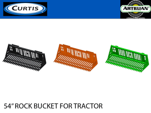 CURTIS / ARTILLIAN 54" rock bucket for tractors