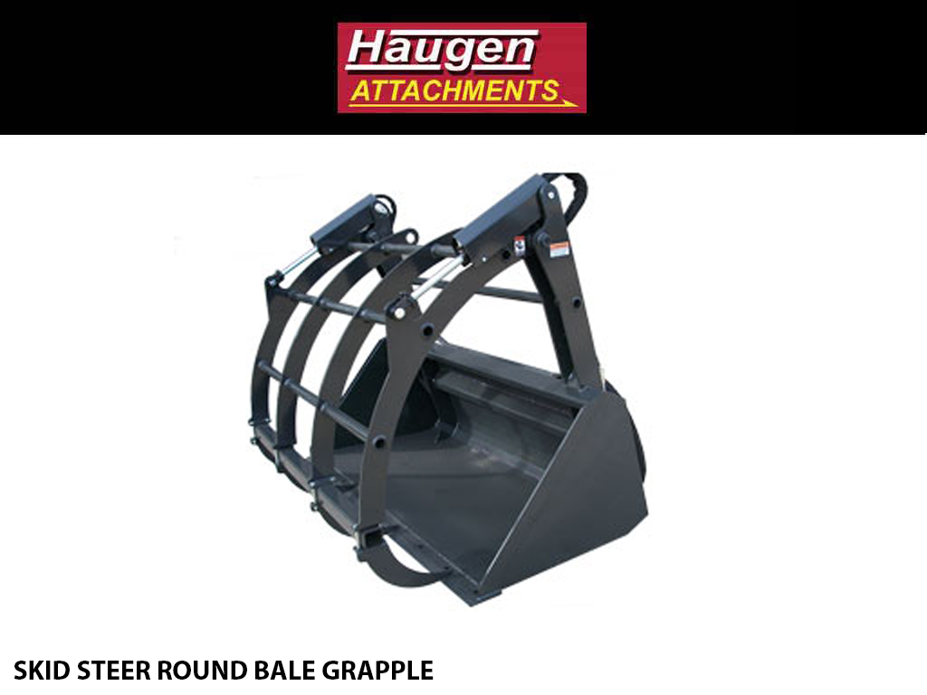 HAUGEN ROUND BALE GRAPPLE FOR SKID STEERS