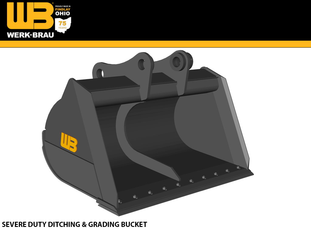 Grading Bucket Werk-Brau Severe Duty Ditching & Grading Bucket for 82,000-105,000 lbs