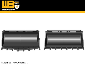 WERK-BRAU Severe Duty Rock buckets for Wheel loaders 20,000 - 30,000 lbs. (class 2 & 3)