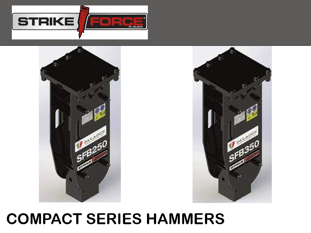 PALADIN / STRIKE FORCE hydraulic hammers for mini loaders