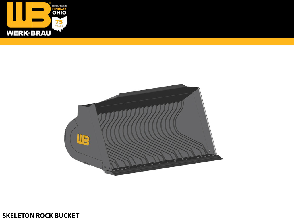 WERK-BRAU Skeleton Rock buckets for Wheel loaders 20,000 - 26,000 lbs. (class 2)