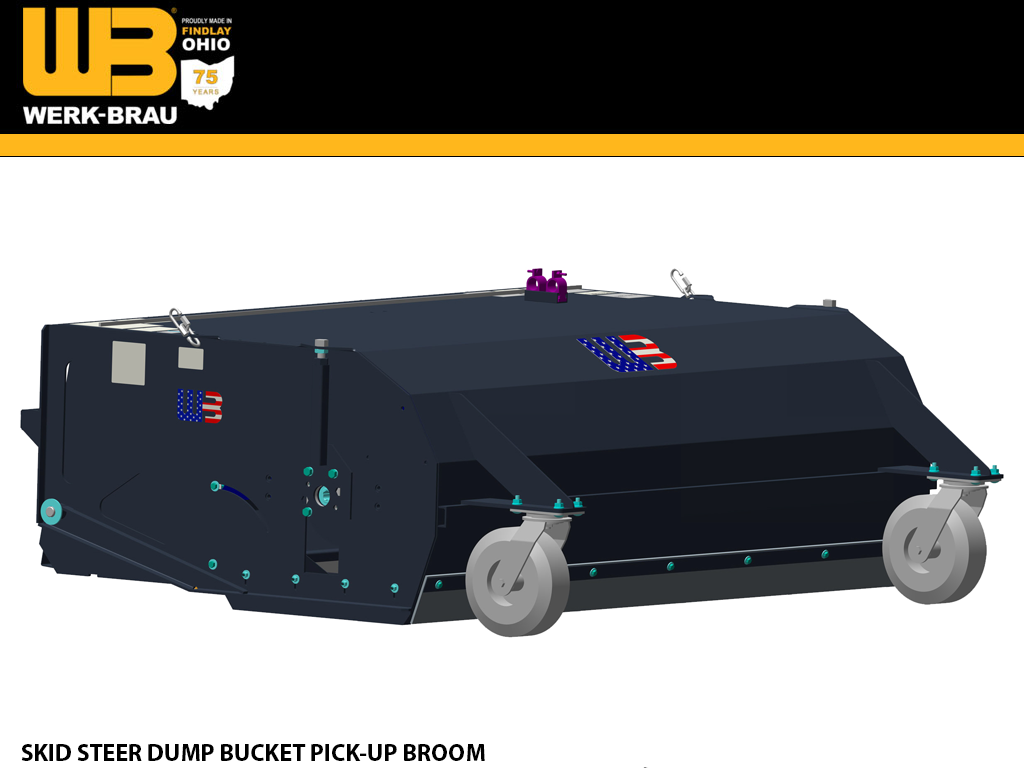 WERK-BRAU Skid Steer Dump Bucket Pick-up Broom