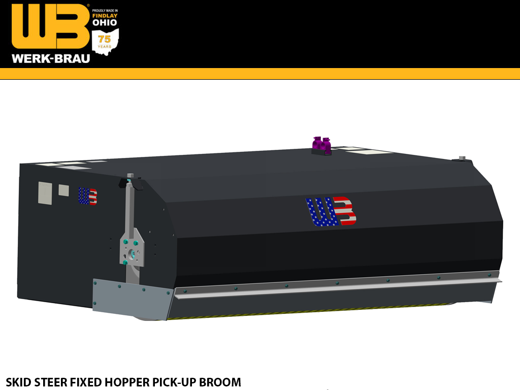 WERK-BRAU Skid Steer Fixed Hopper Pick-up Broom