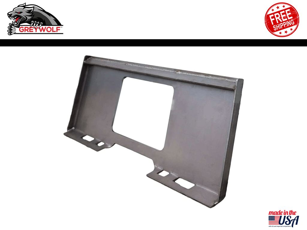 GREYWOLF 5/16" thick Universal Skid Steer Blank Plate with Cutout